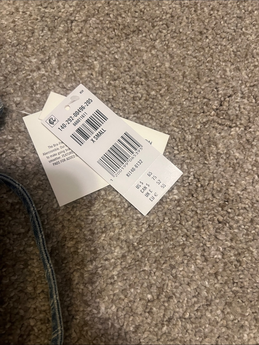 Abercrombie & Fitch Blue Pinstripe ultra loose jeans and matching tie top set - Picture 4 of 5